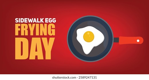 Sidewalk Egg Frying Day Vector. flat design. story design. flat illustration. simple and elegant.
