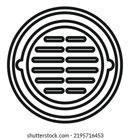 Sidewalk manhole icon outline vector. City road. Street sewage