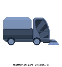 Sidewalk sweeper icon cartoon vector. Road garbage. Clean side