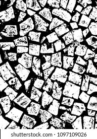 Petit-pavé sidewalk urban texture black and white pavement floor background grunge ride Portugal stone vector 