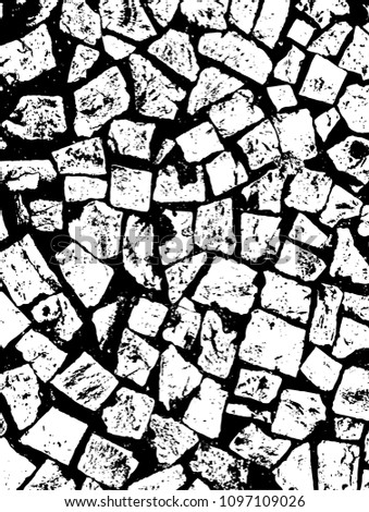 Petit-pavé sidewalk urban texture black and white pavement floor background grunge ride Portugal stone vector 