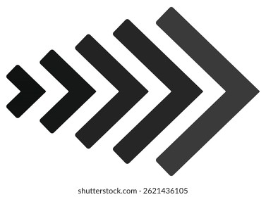 Sideways arrow icon isolated on white background.