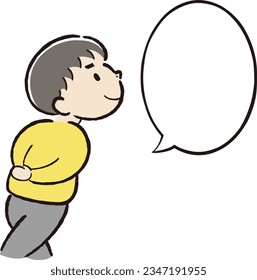 Sideways child illustration (with speech bubble)