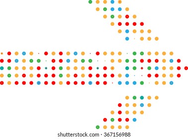 sideways. dotted sign. Arrow Design .element for your design.Striped direction. vector illustration