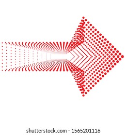 sideways. dotted sign. Arrow element for your design.Striped direction. vector illustration