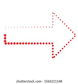 sideways. dotted sign. Arrow element for your design.Striped direction. vector illustration