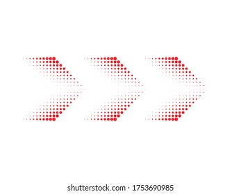 a los lados. signo punteado. Elemento Arrow para el diseño.Dirección Striped. ilustración vectorial