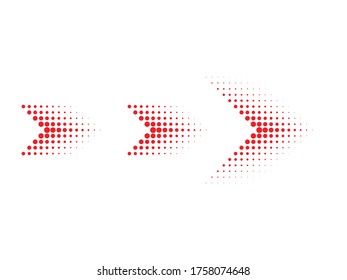 sideways. dotted sign. Arrow element for your design.Striped direction. vector illustration