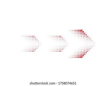 sideways. dotted sign. Arrow element for your design.Striped direction. vector illustration