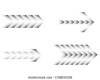 sideways. dotted sign. Arrow element for your design.Striped direction. vector illustration