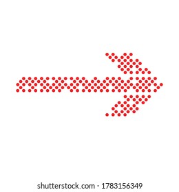 sideways. dotted sign. Arrow element for your design.Striped direction. vector illustration