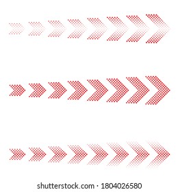 sideways. dotted sign. Arrow element for your design.Striped direction. vector illustration