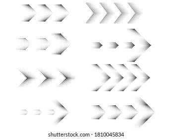 sideways. dotted sign. Arrow element for your design.Striped direction. vector illustration