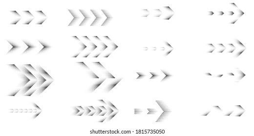 sideways. dotted sign. Arrow element for your design.Striped direction. vector illustration