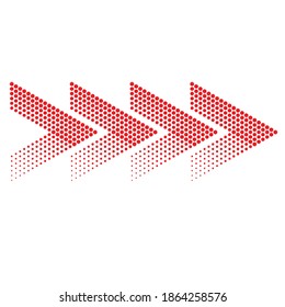 sideways. dotted sign. Arrow element for your design.Striped direction. vector illustration
