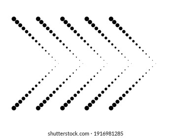 sideways. dotted sign. Arrow element for your design.Striped direction. vector illustration