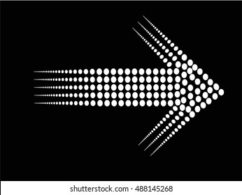 Sideways. dotted sign. Arrow element for your design.Striped direction. vector illustration.