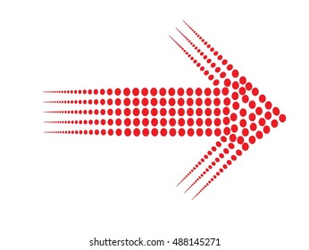 Sideways. dotted sign. Arrow element for your design.Striped direction. vector illustration.