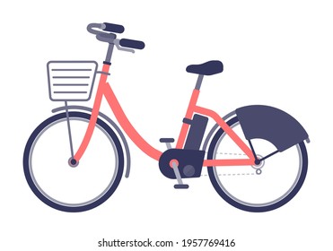 Sideways electric bicycle.E-bike.Vector illustration that is easy to edit.