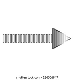 sideways. line sign. Arrow element for your design.Striped direction. vector illustration