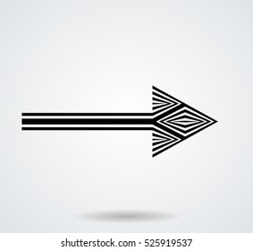 sideways. line sign. Arrow element for your design.Striped direction. vector illustration