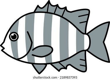 Sideways parrot fish single illustration material