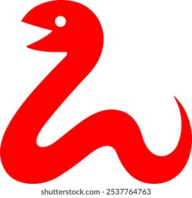 Sideways red snake silhouette illustration