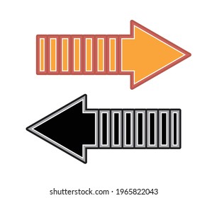sideways Set . Linear signs collection. Arrow Design .four elements for your design.Striped direction. vector illustration