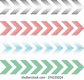 sideways Set . Linear signs collection. Arrow Design .four elements for your design.Striped direction. vector illustration