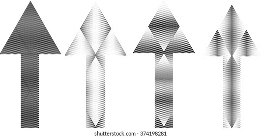 sideways Set . Linear signs collection. Arrow Design .four elements for your design.Striped direction. vector illustration