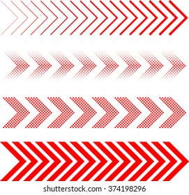sideways Set . Linear signs collection. Arrow Design .four elements for your design.Striped direction. vector illustration