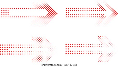 sideways Set . Linear signs collection. Arrow Design .four elements for your design.Striped direction. vector illustration