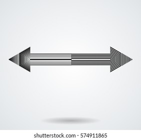 sideways Set . Linear signs collection. Arrow   elements for your design.Striped direction. vector illustration