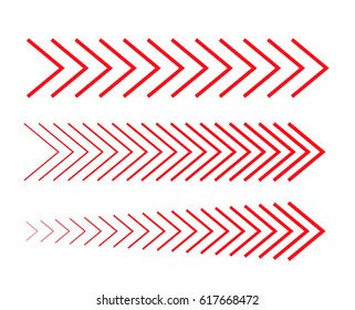 sideways Set Linear signs collection Arrow Design four Striped direction