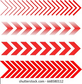 sideways Set . Linear signs collection. Arrow Design .four elements for your design.Striped direction. vector illustration