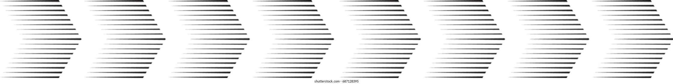 sideways Set . Linear signs collection. Arrow Design .elements for your design.Striped direction. vector illustration