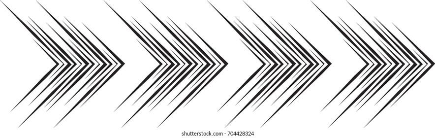 sideways Set . Linear signs collection. Arrow Design .elements for your design.Striped direction. vector illustration