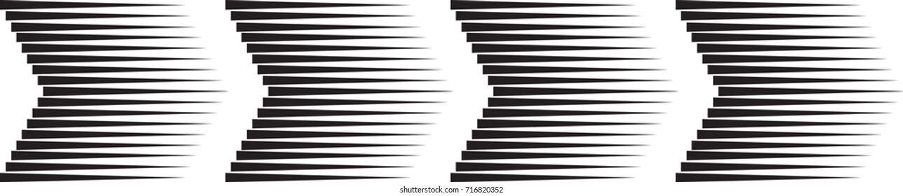 sideways Set . Linear signs collection. Arrow Design .elements for your design.Striped direction. vector illustration. sped lines