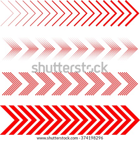 sideways Set . Linear signs collection. Arrow Design .four elements for your design.Striped direction. vector illustration