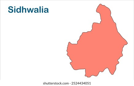 Mapa da subdivisão de Sidhwalia, Distrito de Gopalganj, Estado de Bihar, República da Índia, Governo de Bihar, Território indiano, Índia Oriental, política, aldeia, turismo