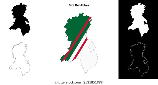 Sidi Bel Abbes province outline map set