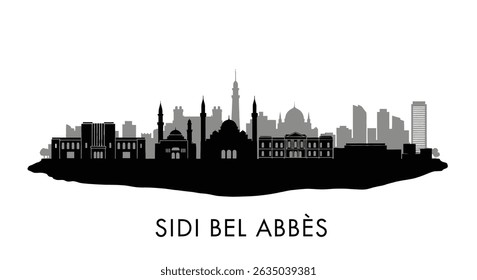Sidi Bel Abbs Skyline with Silhouette, and Cityscape.