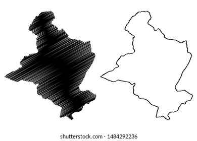 Sidi Bouzid Governorate (Governorates of Tunisia, Republic of Tunisia) map vector illustration, scribble sketch Sidi Bouzid map