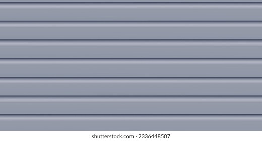 Siding. A sheet of grey corrugated board. Galvanized iron for fences, walls, roofs. Realistic isolated vector illustration.