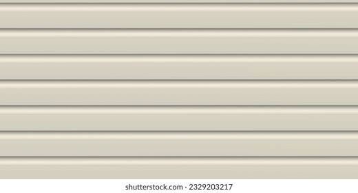 Siding. A sheet of white corrugated board. Galvanized iron for fences, walls, roofs. Realistic isolated vector illustration.