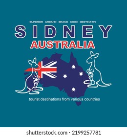 sidney australia design typography vector illustration for print