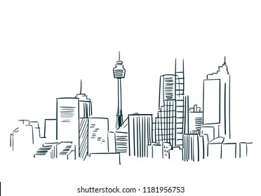 Sidney Australia sketch vector city