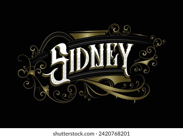 SIDNEY lettering custom template design
