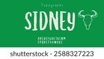 Sidney modern alphabet,  digital font for dynamic tech logo, powerful headline, advanced typography. Vector typeset