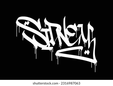 SIDNEY word graffiti tag style